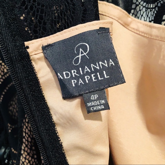 Adrianna Papell Black Lace Sleeve Dress NWT 4P 12 - Picture 6 of 8